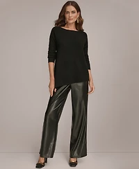 Donna Karan New York Women's Asymmetric Hem Cashmere Poncho Sweater