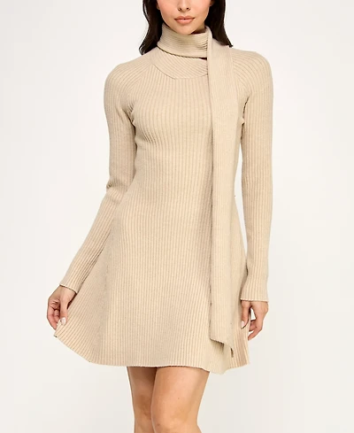 Rosie Harlow Juniors' Long Sleeve Short Sweater Dress
