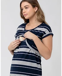 Ripe Maternity Stevie Nursing Nightie Navy, White, and Black for Comfortable Wear