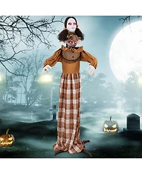 Halloween Animatronics with Red Light Up Eyes Motion & Sound Activated