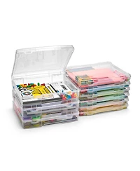 Sorbus 9 Piece Variety Size Clear Stackable Portable Project Case Fits 10"x12" - Snap Closure, Ideal for Board Games, Crafts, and Office