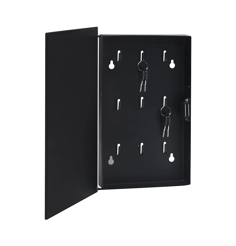 vidaXL Key Box with Magnetic Board Black 11.8"x7.9"x1.6"