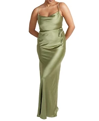 Six Stories Cami Cowl Front Satin Bridesmaid Dress