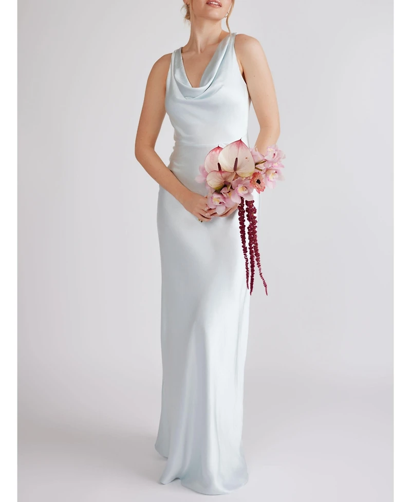 Six Stories Cowl Front Satin Bridesmaid Dress