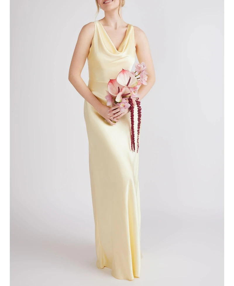 Six Stories Cowl Front Satin Bridesmaid Dress