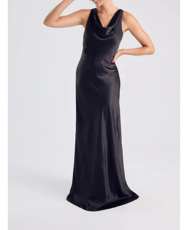 Six Stories Cowl Front Satin Bridesmaid Dress