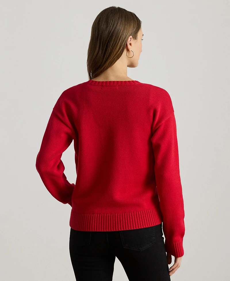 Lauren Ralph Lauren Petite Intarsia-Knit Crewneck Sweater