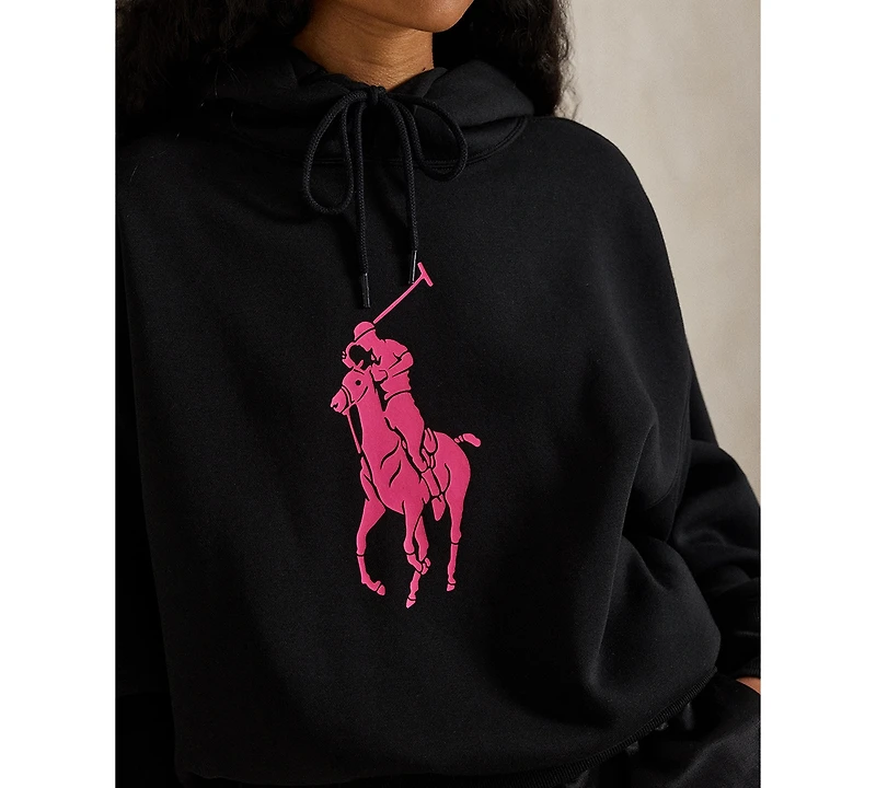 Polo Ralph Lauren Women's Pink Pony Fleece Long Sleeve Hoodie