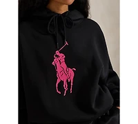 Polo Ralph Lauren Women's Pink Pony Fleece Long Sleeve Hoodie