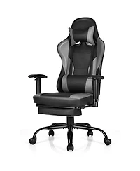 Gymax Massage Gaming Chair Racing Computer Task Chair Recliner w/Footrest