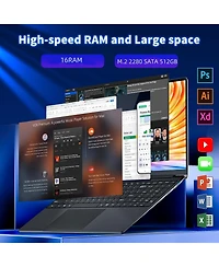 Kuu 15.6 inch Laptop Computer, Laptop i5,Gaming laptops,up to3.60 GHz,16 Gb Ram 512 Gb Ssd Storage, Supports 180 Angle Opening,Full Hd Ips Display,for