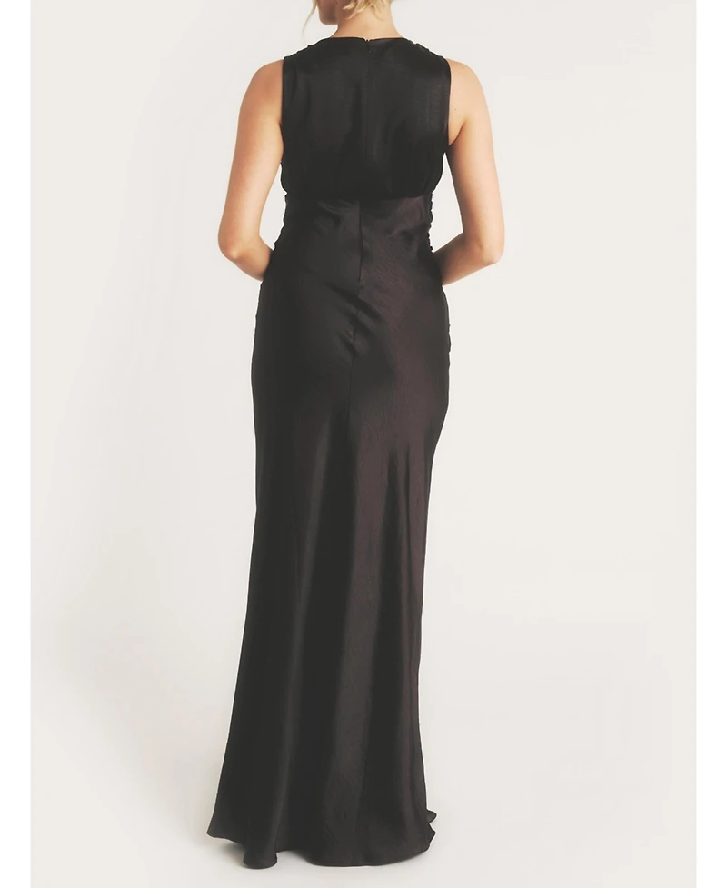 Six Stories Plunge Drape Satin Bridesmaid Dress