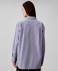 Calvin Klein Jeans Women's Poplin Relaxed Button Down Shirt