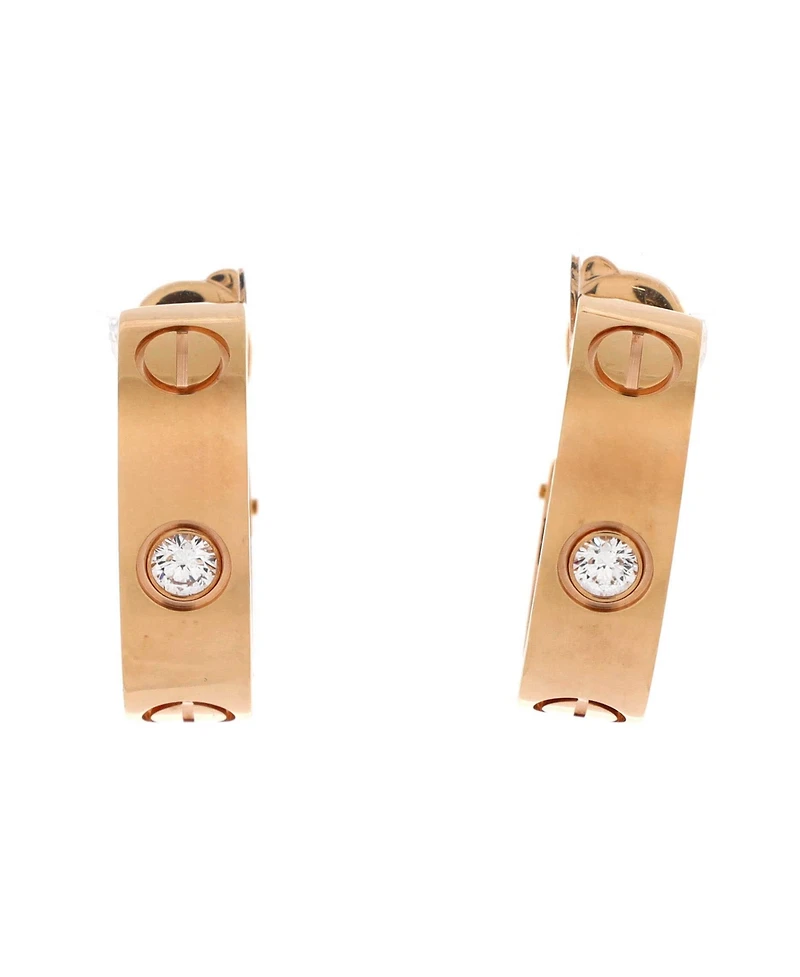 Pre-Owned Cartier Love 2 Diamond Hoop Earrings