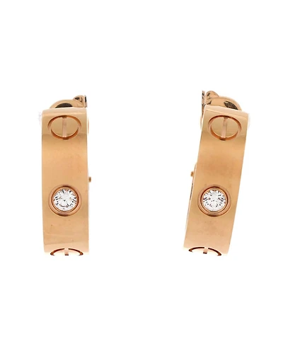 Pre-Owned Cartier Love 2 Diamond Hoop Earrings