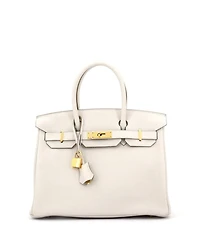 Pre-Owned Hermes Birkin 30 Handbag Light Togo with Gold Hardware