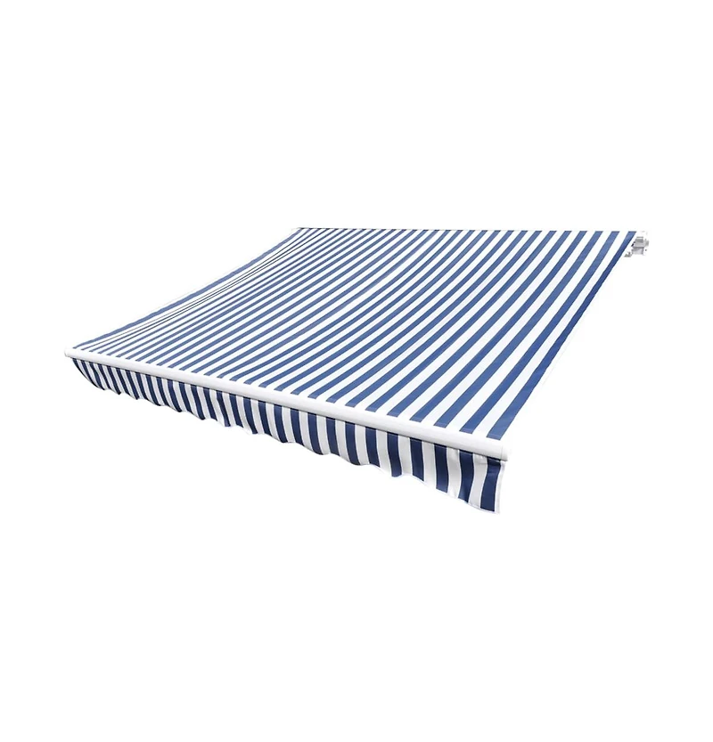 vidaXL Awning Top Sunshade Canvas Blue & White 196.9"x118.1"