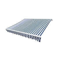 vidaXL Awning Top Sunshade Canvas Blue & White 196.9"x118.1"