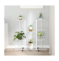 Flower Stand White Powder-coated iron Tall Flower Stand