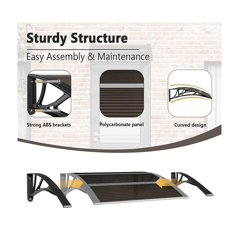 vidaXL Door Canopy Black 31.5"x29.5" Polycarbonate