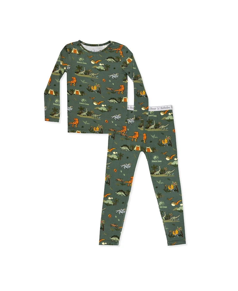 Bellabu Bear Unisex Kids' Jurassic Park: Safari Set of 2 Piece Pajamas