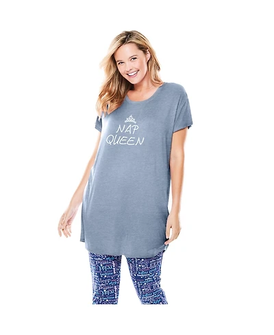 Dreams & Co. Women's Soft Pj Tunic Tee