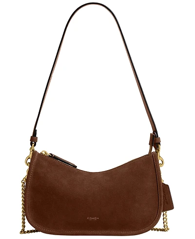 Coach Waverly Small Suede Shoulder Bag