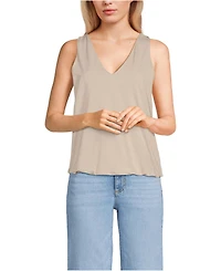 Lands' End Women's Lightweight Jersey Blouson Vneck Tank