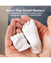KeaBabies Reve Baby Casting Kit Hands and Feet Mold, 3D Hand 0-9 Months with Wood Base, Bpa-Free Keepsake