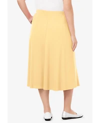 Woman Within Plus 7-Day Knit A-Line Skirt