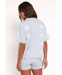 Petal and Pup Women's Lela Knitted Shirt - Light Blue Stars