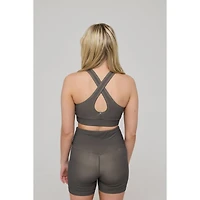 Oosc Women's High Support Elite Crossback Sports Bra - Khaki