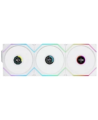 Lian-Li Uni Fan Tl Wireless 1.6" Lcd 120mm Argb Case Fan with Controller, White, 3-Pack