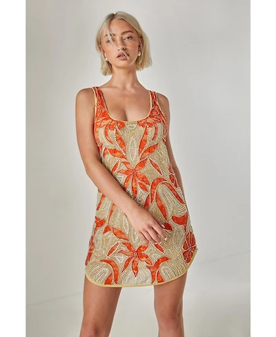 Nasty Gal Women's Retro Lace Curved Hem Mini Dress