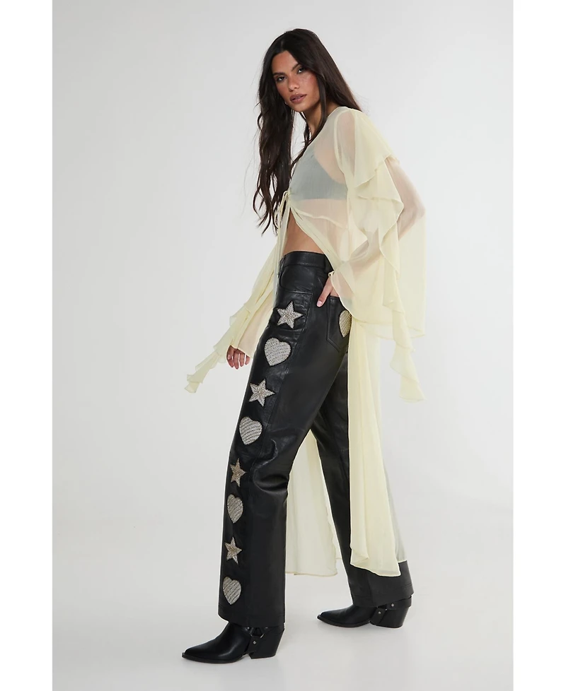 Nasty Gal Women's Leather Patched Pants