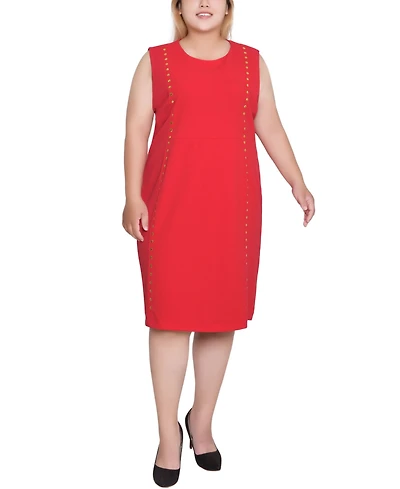 Ny Collection Plus Sleeveless Stud Front Dress