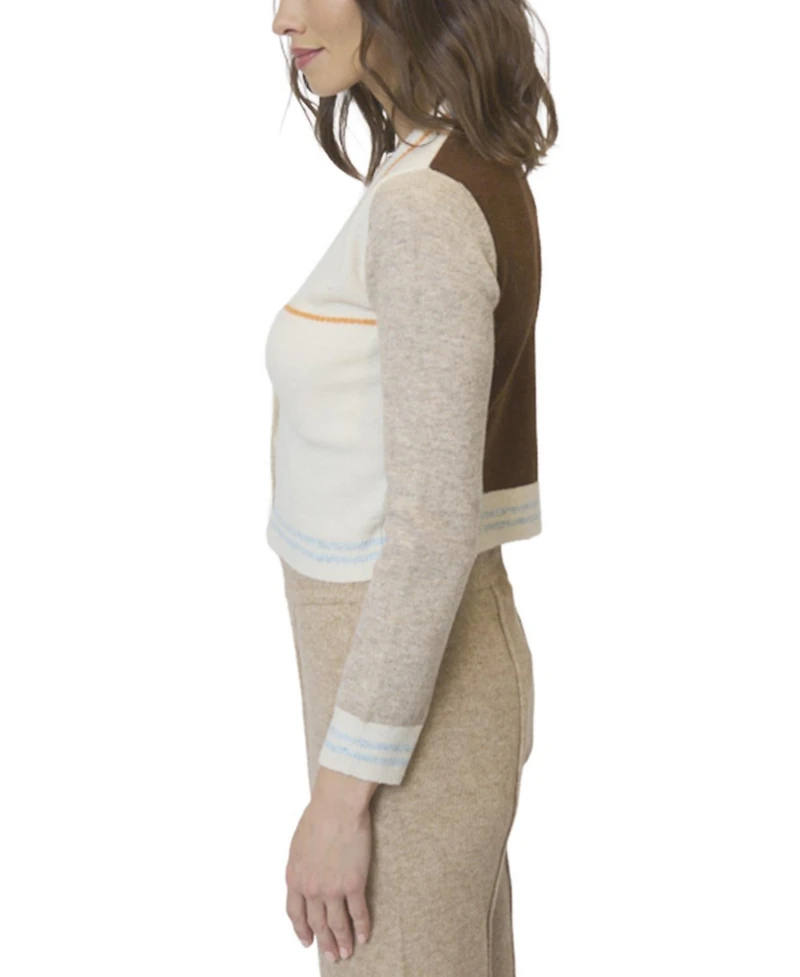 Central Park West Women's Ash Colorblocked Cardigan