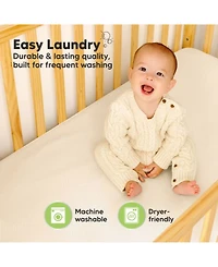 KeaBabies 2-Pack Protect+ Waterproof Crib Mattress Protector Covers, Quin Quilted Cotton Baby Topper, Toddler Sheets