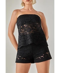 Nasty Gal Women's Bandeau Lace Tailored Top