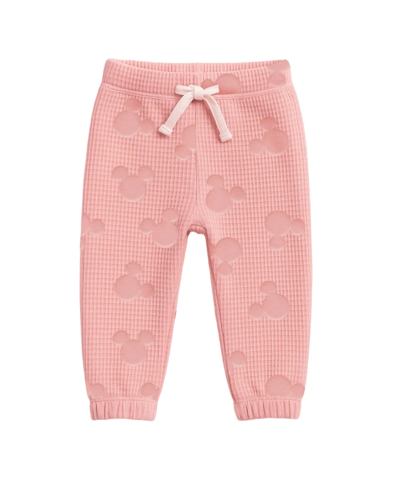 Disney Baby Girls 3-Piece Minnie Mouse Print Sweatshirt, Bodysuit and Pants Set