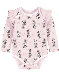 Disney Baby Girls 3-Piece Minnie Printed Bodysuit, Pants and Headband Set