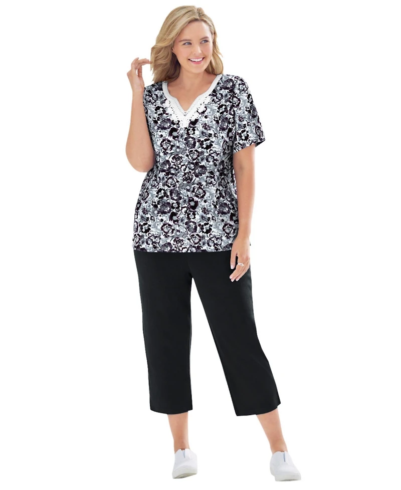 Woman Within Plus 2-Piece Tunic And Capri Set