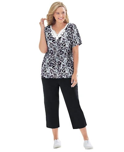 Woman Within Plus 2-Piece Tunic And Capri Set
