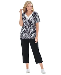 Woman Within Plus 2-Piece Tunic And Capri Set