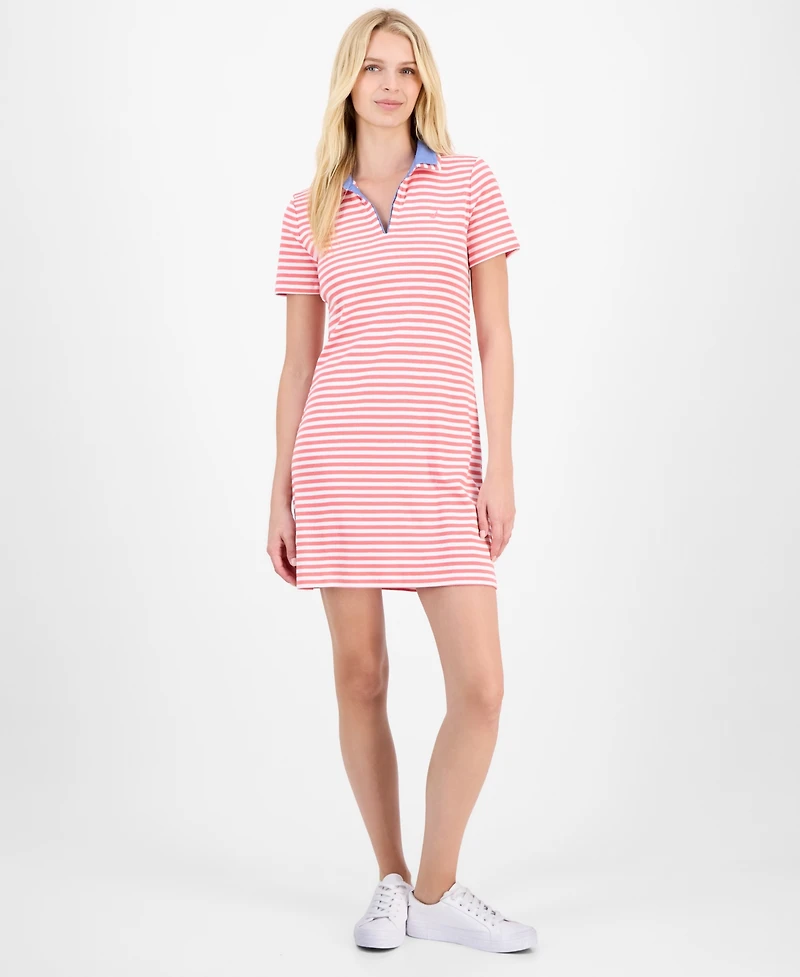 Nautica Jeans Women's Striped Polo Dress