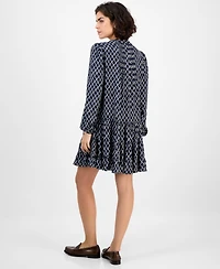 Nautica Jeans Women's Argyle Dot Tiered Dress