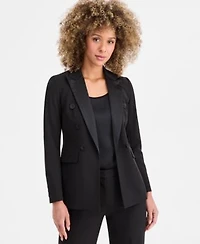 Anne Klein Blazer Mixed Media Top High Rise Pants