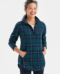 Style & Co Women's Printed Quarter-Zip Long-Sleeve Fleece, Macy's Exclusive