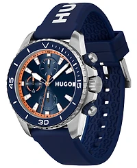 Hugo Boss Men's Dive Quartz Multifunction Blue Silicone Watch, 44mm