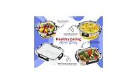 Sorbus 16 Piece Round (970ml/ 32.7oz/ 4cups) Glass Meal Prep Containers with Airtight Lids - Preserves Freshness, Oven Safe, durable, Bpa-free